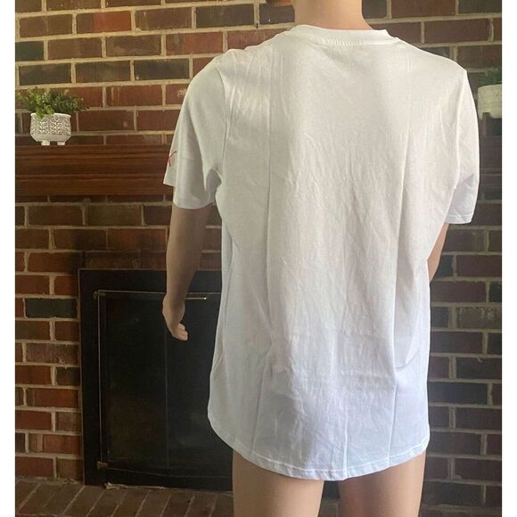 PUMA Men's Essentials Logo Dash Tee white sports shirt Short Sleeve Size L New - Picture 2 of 13